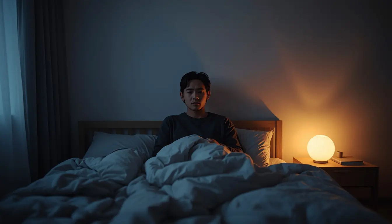 bezsenność – przyczyny i co robić wieczorna rutyna przed snem spokojna sypialnia z dyfuzorem olejków eterycznych