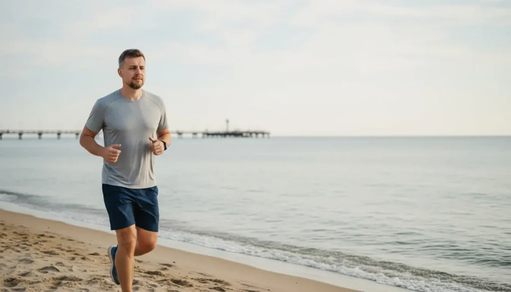 Bieganie na plaży - olejki doTERRA jako motywacja