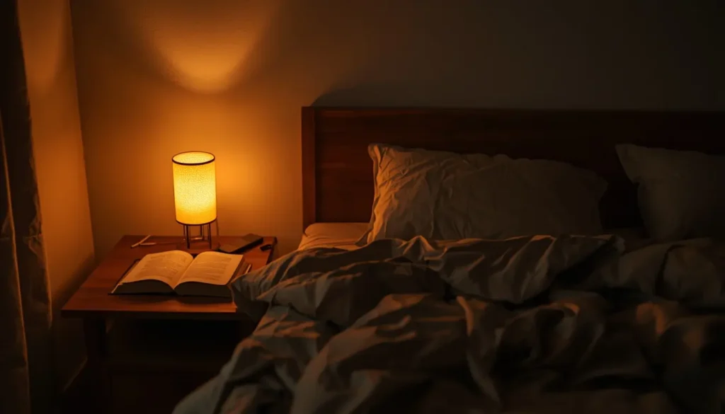 jak poprawić jakość snu relaks przed snem ciepłe światło spokojna atmosfera